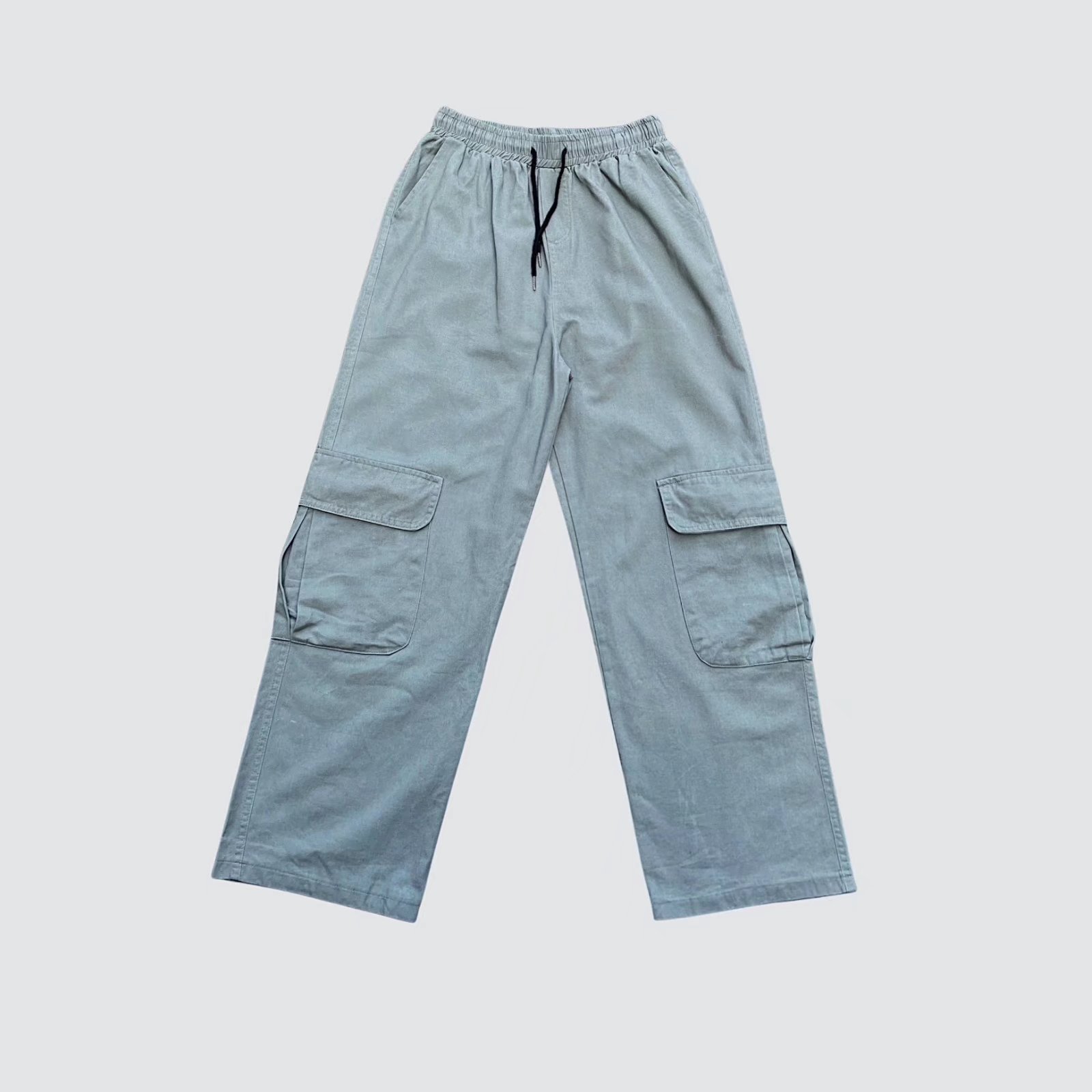 Hip-Hop Street Topstitched Pocket Cargo Pants