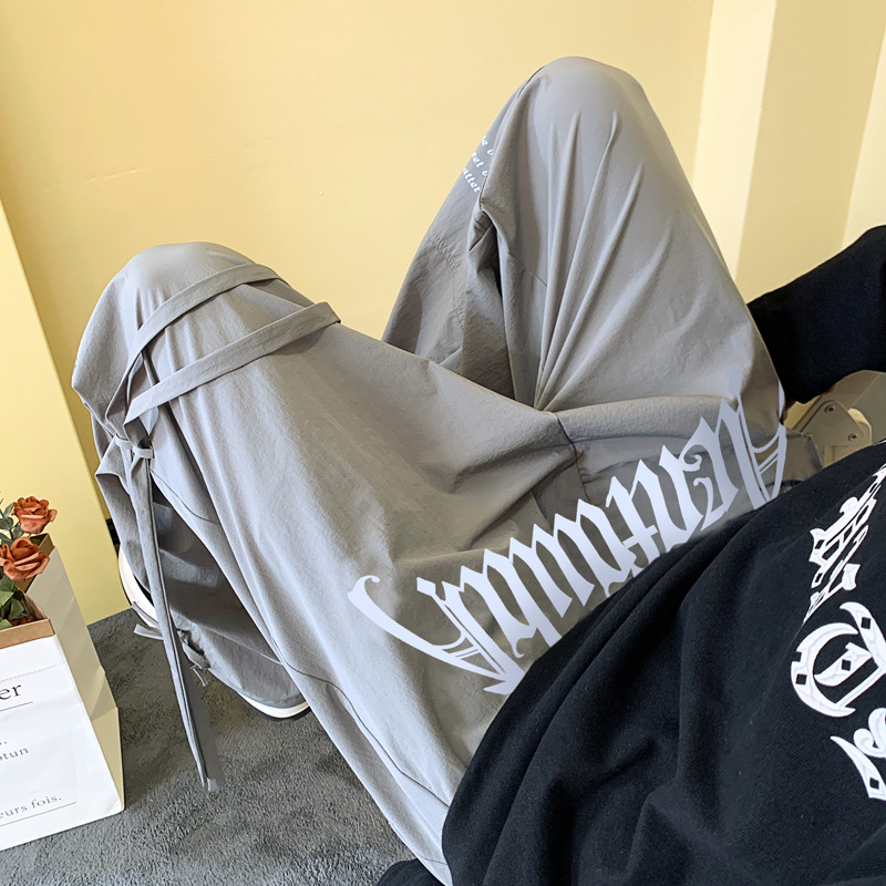 Hip-Hop Letter Print Streamer Overalls Hip-Hop Letter Print Streamer Overalls