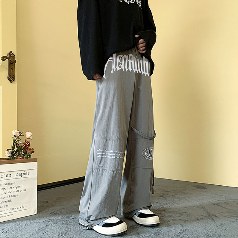 Hip-Hop Letter Print Streamer Overalls Hip-Hop Letter Print Streamer Overalls