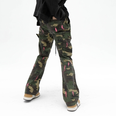 Hiphop Micro Horn Splash Ink Camouflage Pants