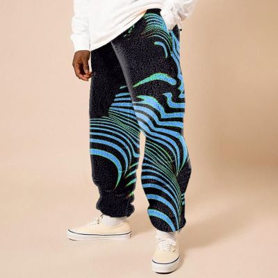 Flannel Body Curve Print Casual Pants