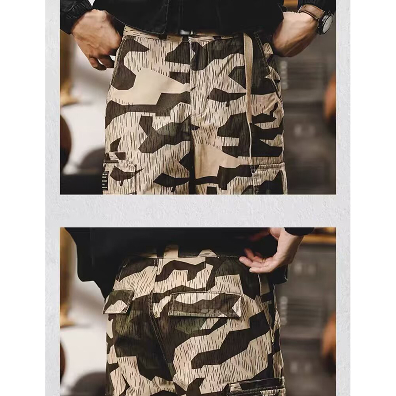 Retro Straight Camouflage Casual Pants