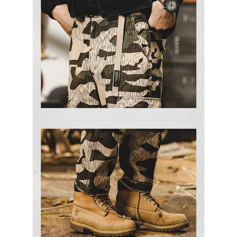 Retro Straight Camouflage Casual Pants