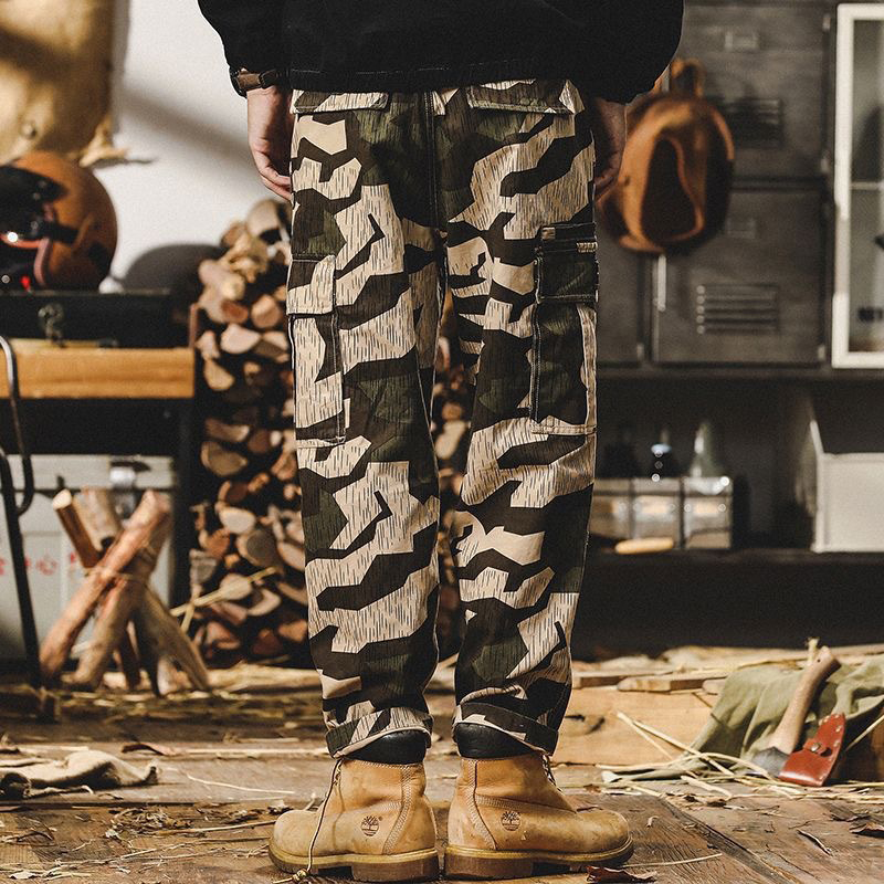 Retro Straight Camouflage Casual Pants