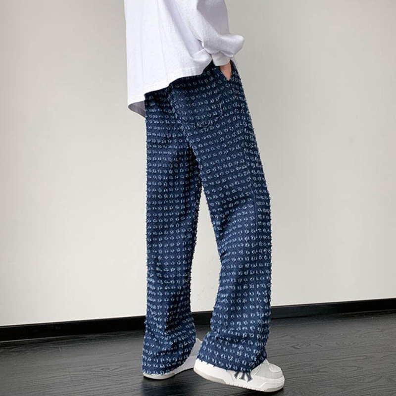 Raw Edge Distressed Casual Trousers