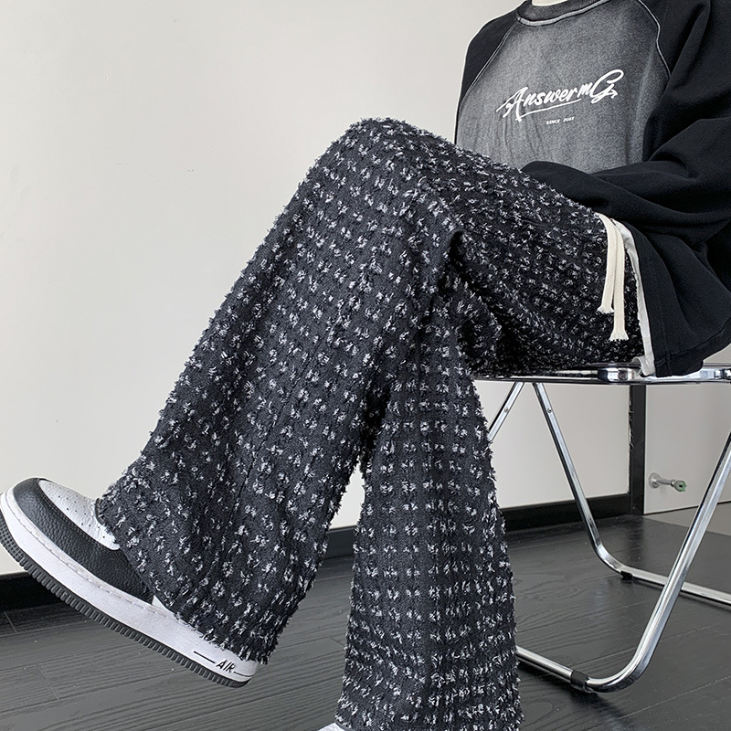 Raw Edge Distressed Casual Trousers