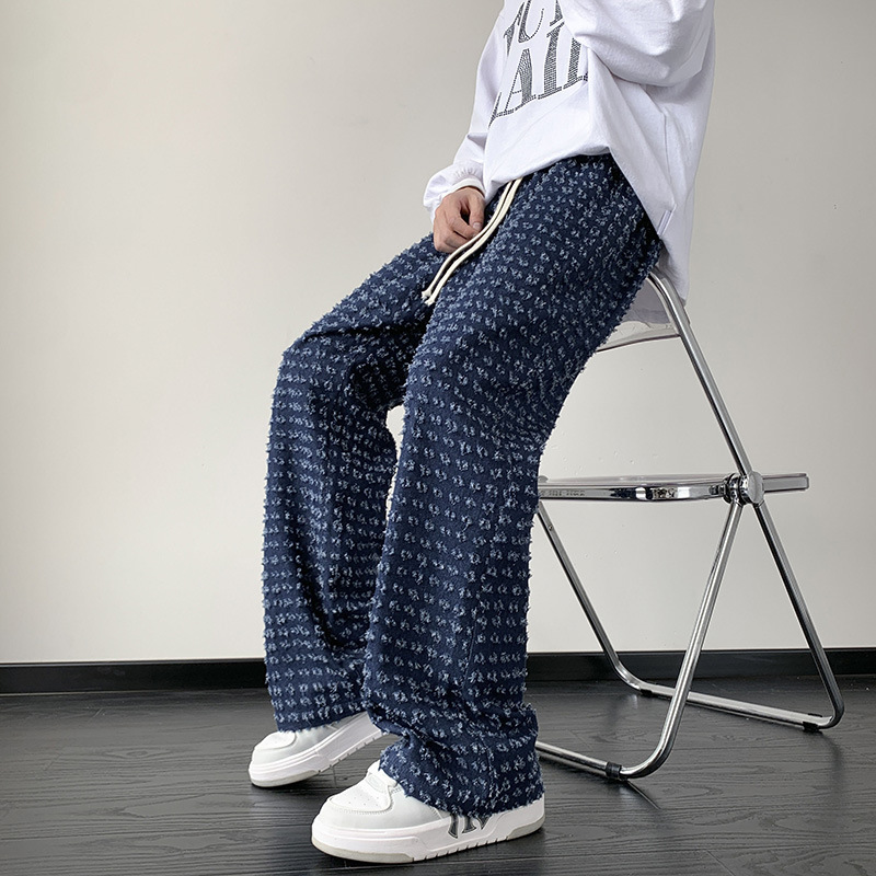 Raw Edge Distressed Casual Trousers