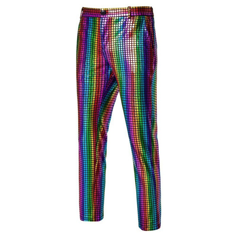 Hip Hop Rainbow Sequined Casual Pants