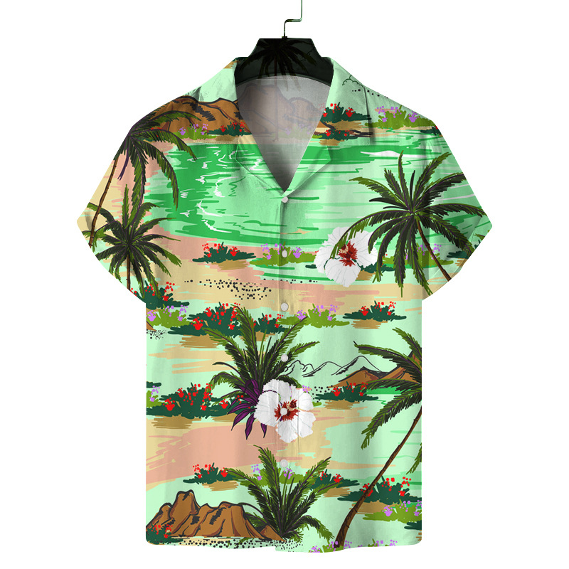 Summer Short Sleeve Coconut Print Shirt
