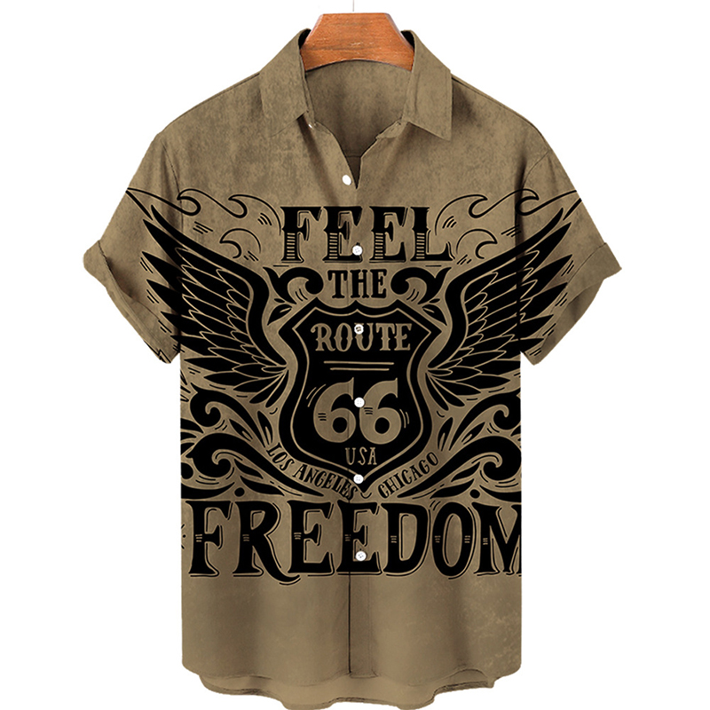 "Freedom" Print Men's Short Sleeve Shirt