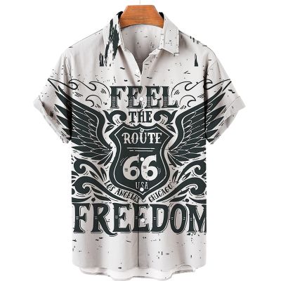 "Freedom" Print Men's Short Sleeve Shirt