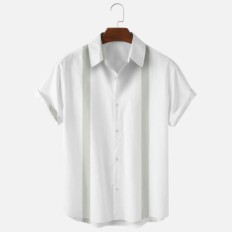 Paneled Stripe Print Short Sleeve Shirt Paneled Stripe Print Short Sleeve Shirt