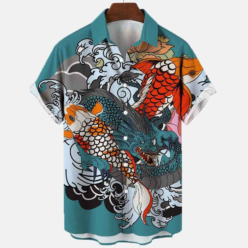 Mermaid Print Short Sleeve Shirt