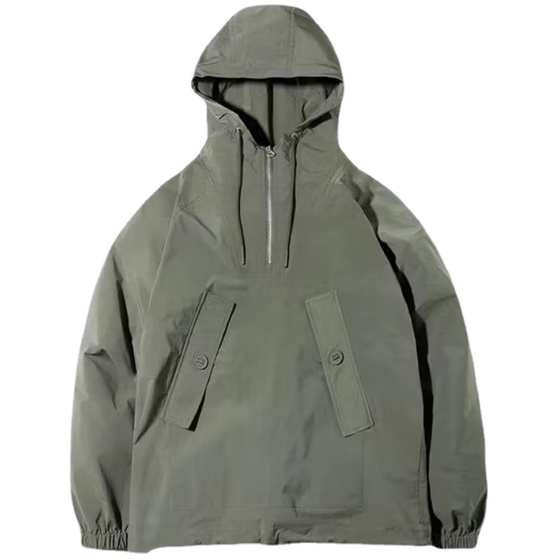 Men's Retro Trench Coat Workwear Hoodie