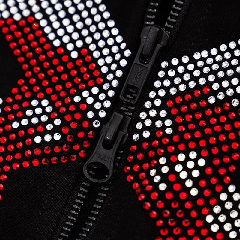 Unisex Punk Full Zip Hoodie