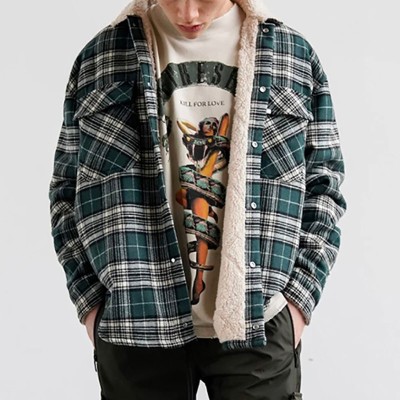 Oversize Sherpa Plaid Jacket