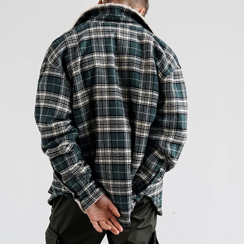 Oversize Sherpa Plaid Jacket