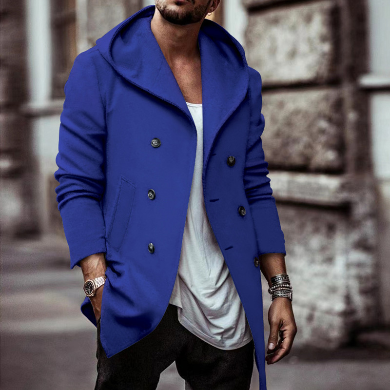 Trendy Solid Color Hooded Slim Coat