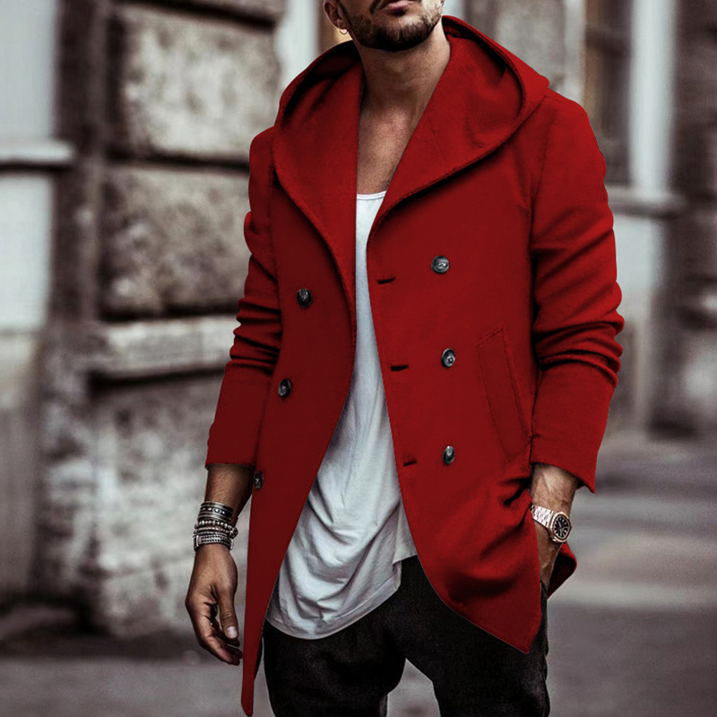Trendy Solid Color Hooded Slim Coat
