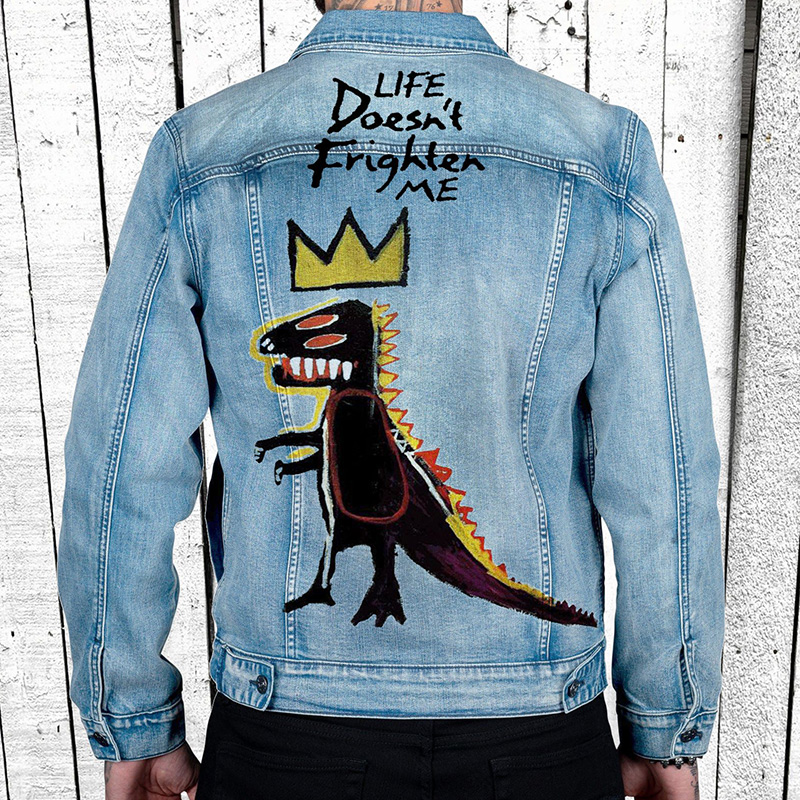 Crown Dinosaur Print Thin Jacket