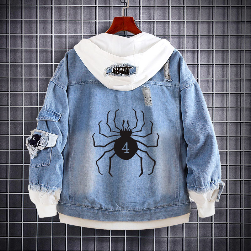 Spider Digital Print Denim Jacket
