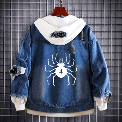 Spider Digital Print Denim Jacket