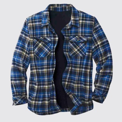 Classic Plaid Shirt Loose Fleece Coat