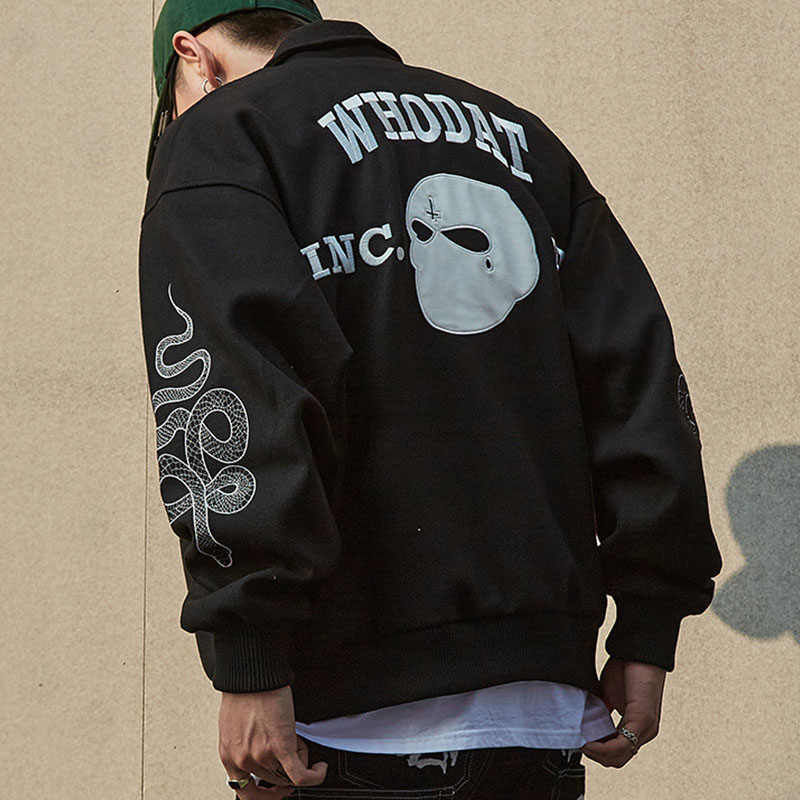 Street Mask Letter Embroidered Jacket