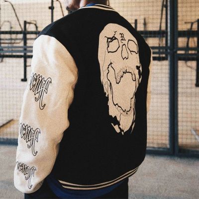 Punk Biker Patchwork Baseball Jacket