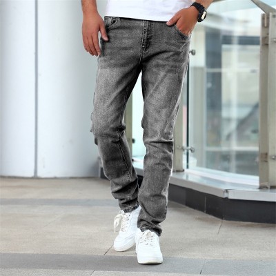 Solid Color Straight Jeans