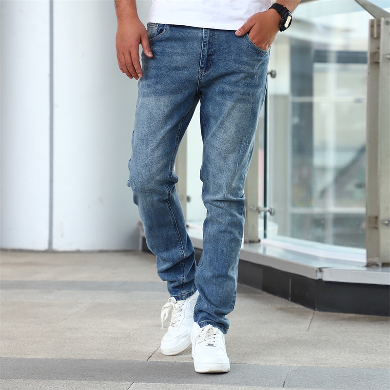 Solid Color Straight Jeans