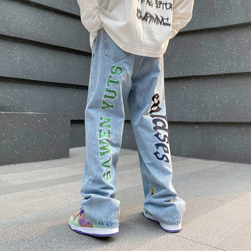 Men's Vibe Street Style Embroidered Jeans