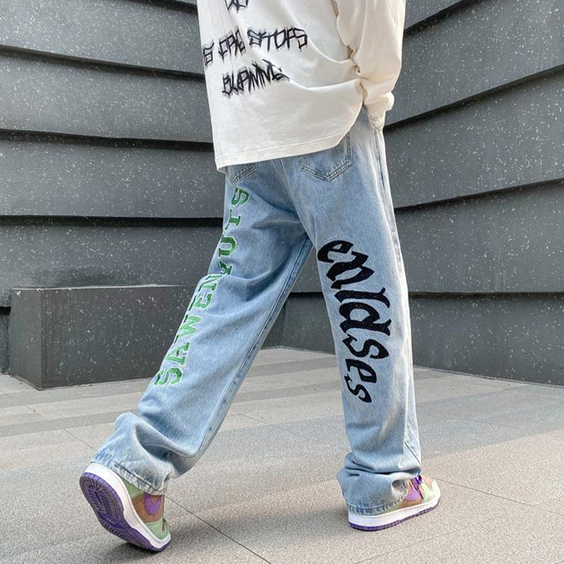 Men's Vibe Street Style Embroidered Jeans