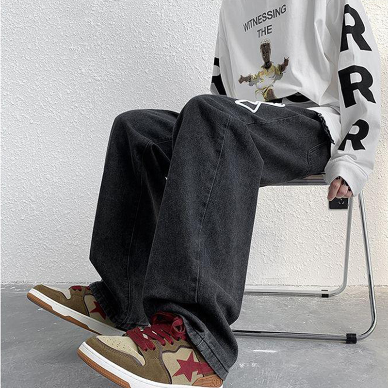 Men's Loose Graffiti Printed Hip Hop Jeans Men's Loose Graffiti Printed Hip Hop Jeans