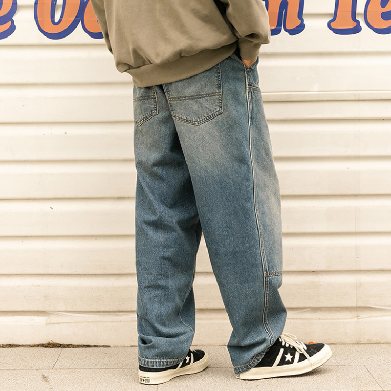 Vintage Washed Double Knee Work Jeans