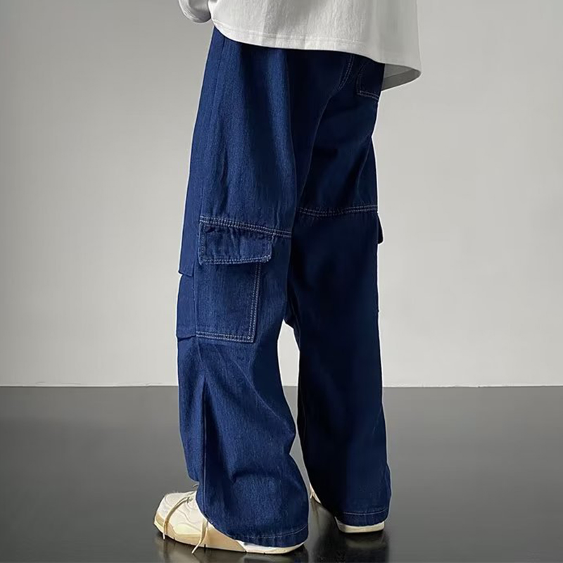 Blue Straight Pocket Jeans