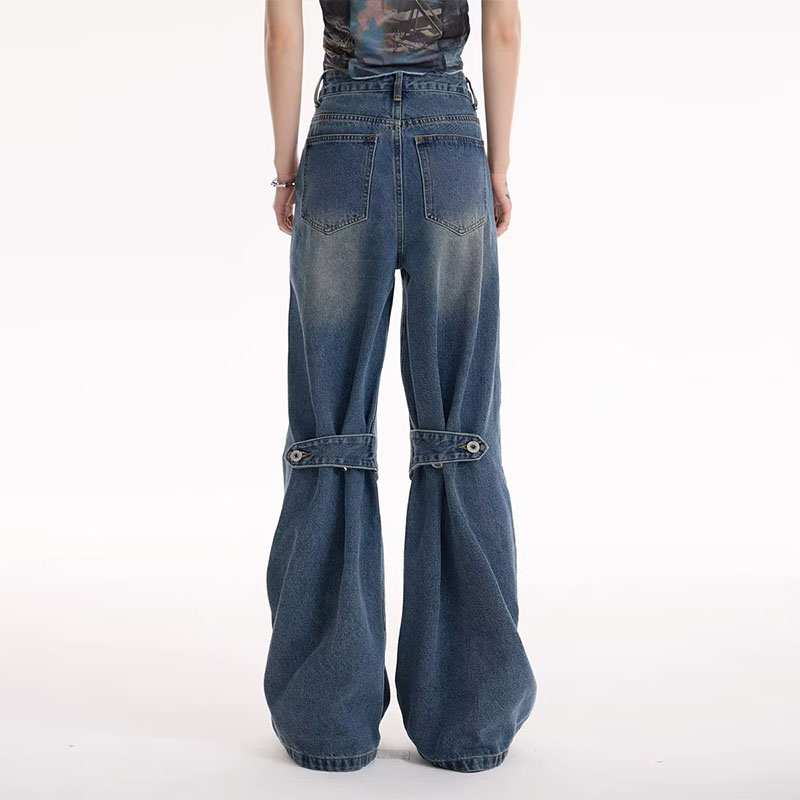 Washed Distressed Deconstructed Panel Jeans