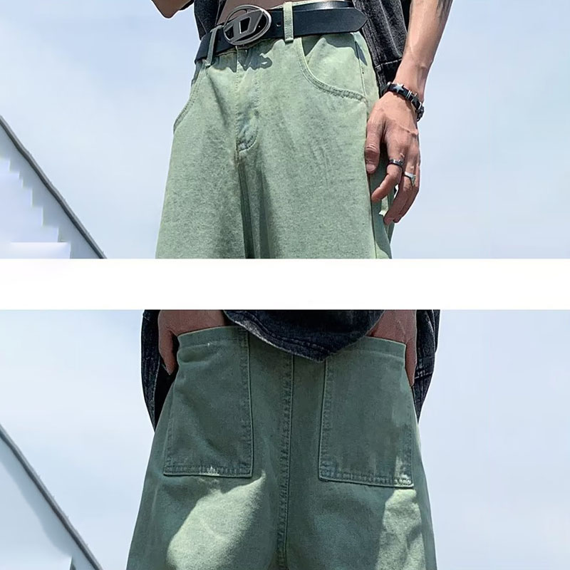 Retro Raw Edge Distressed Patchwork Jeans