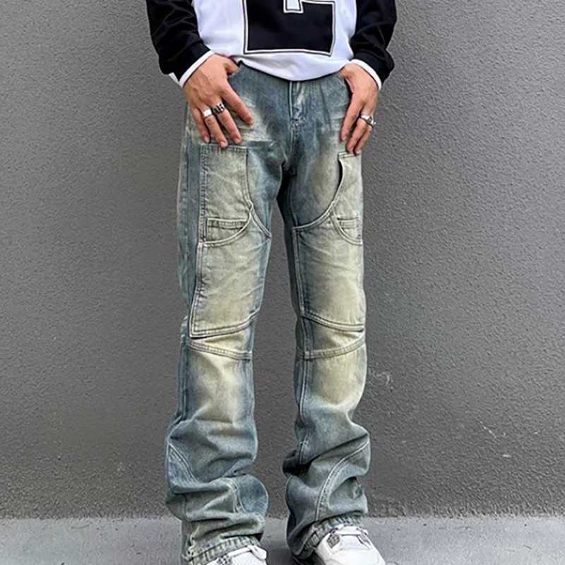 Retro Irregular Color Jeans