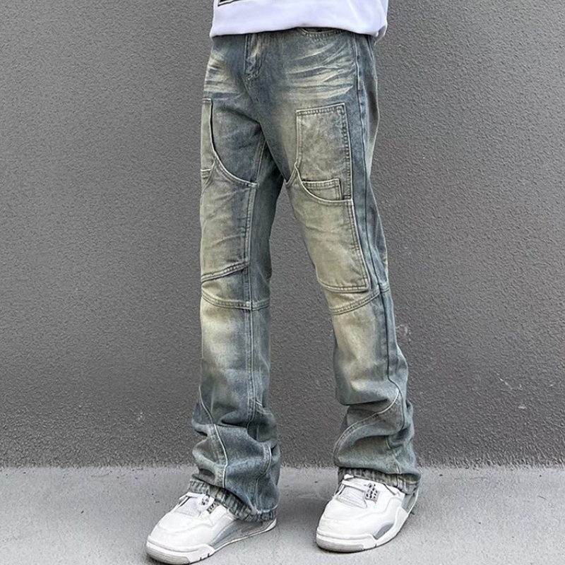 Retro Irregular Color Jeans