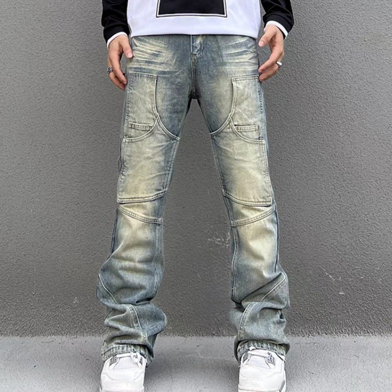 Retro Irregular Color Jeans