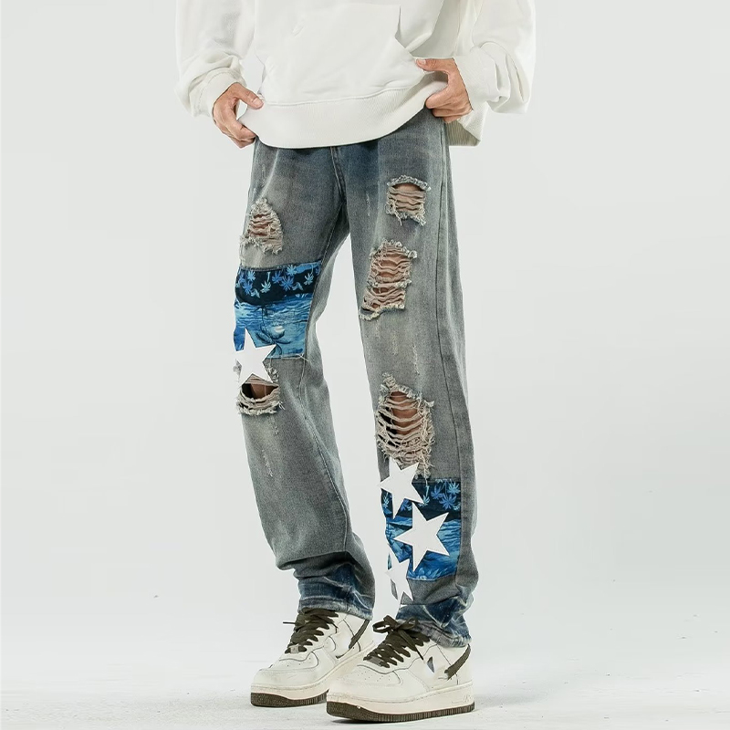 Ragged Patch Amiri Coconut Jeans