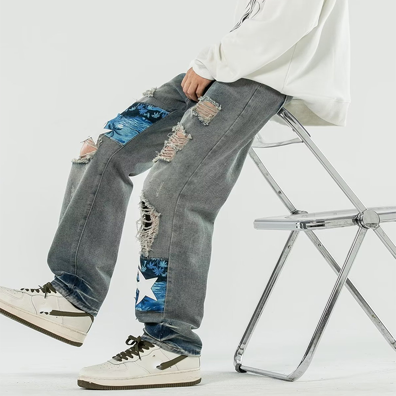 Ragged Patch Amiri Coconut Jeans