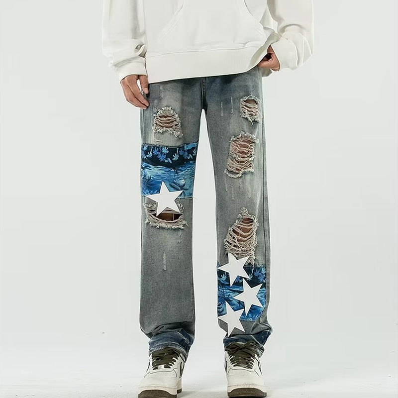 Ragged Patch Amiri Coconut Jeans