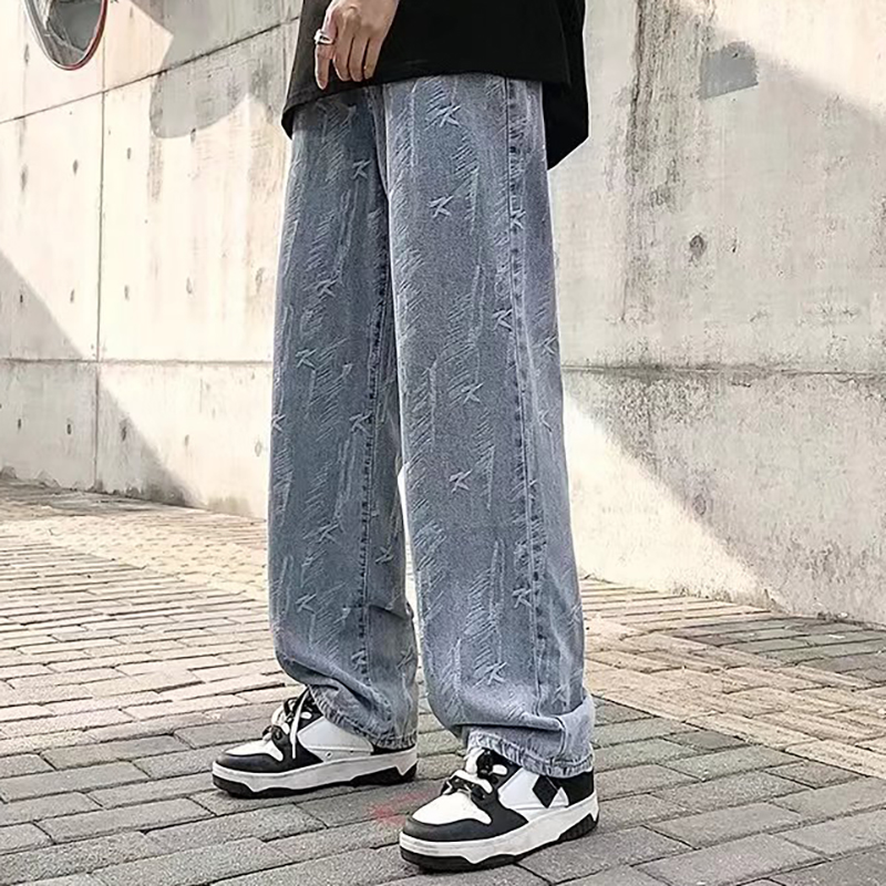 Street Style Embroidered Straight Jeans