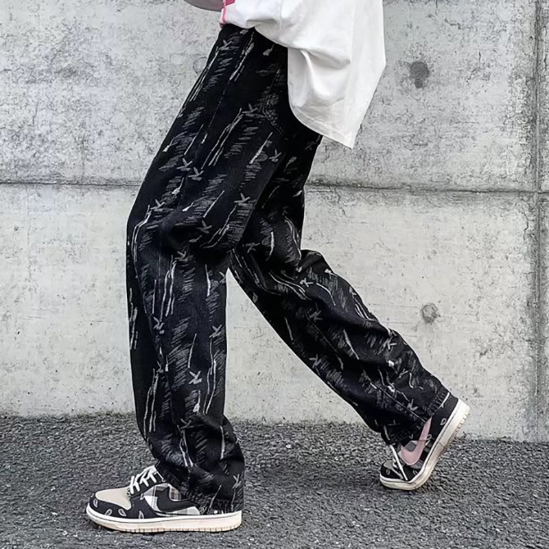 Street Style Embroidered Straight Jeans