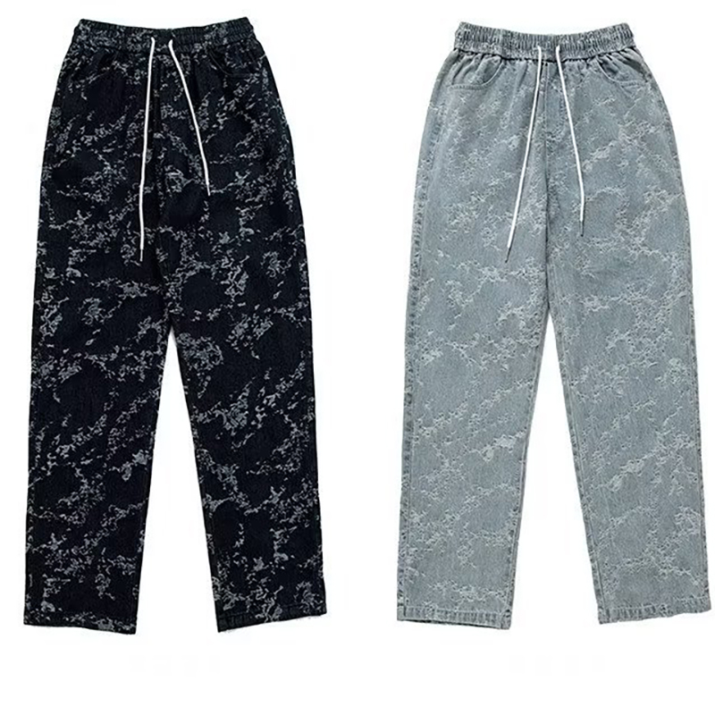 Simple Embroidered Straight Jeans