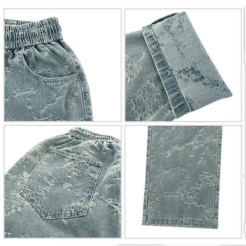 Simple Embroidered Straight Jeans