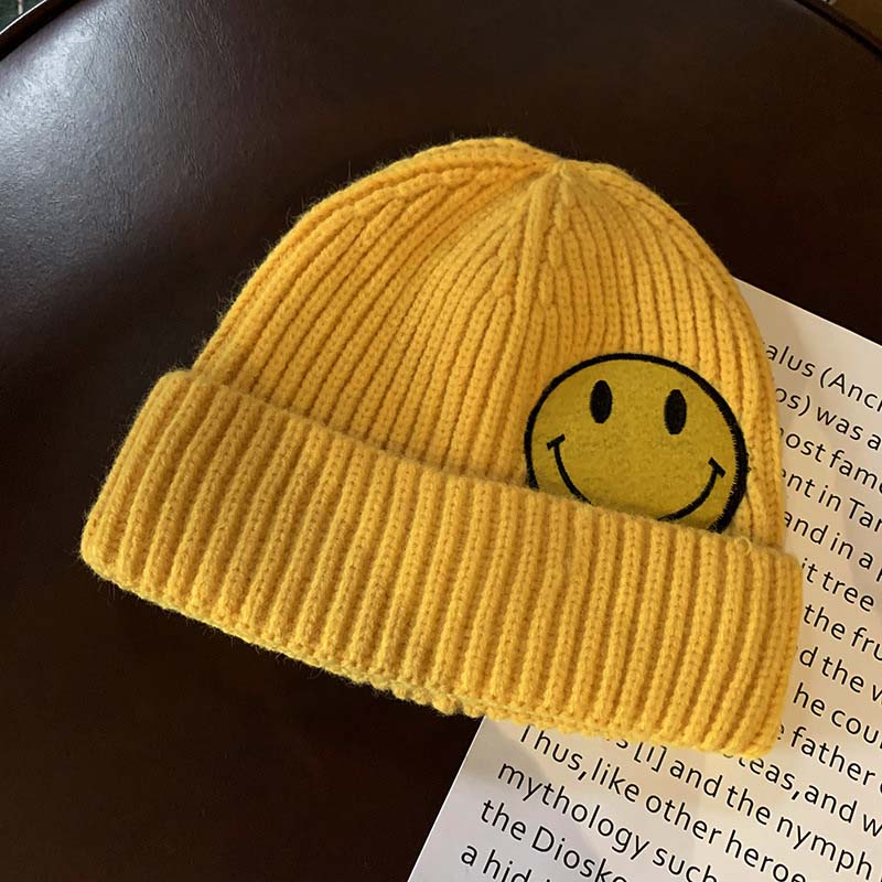 Candy Color Cute Smiley Knitted Hat