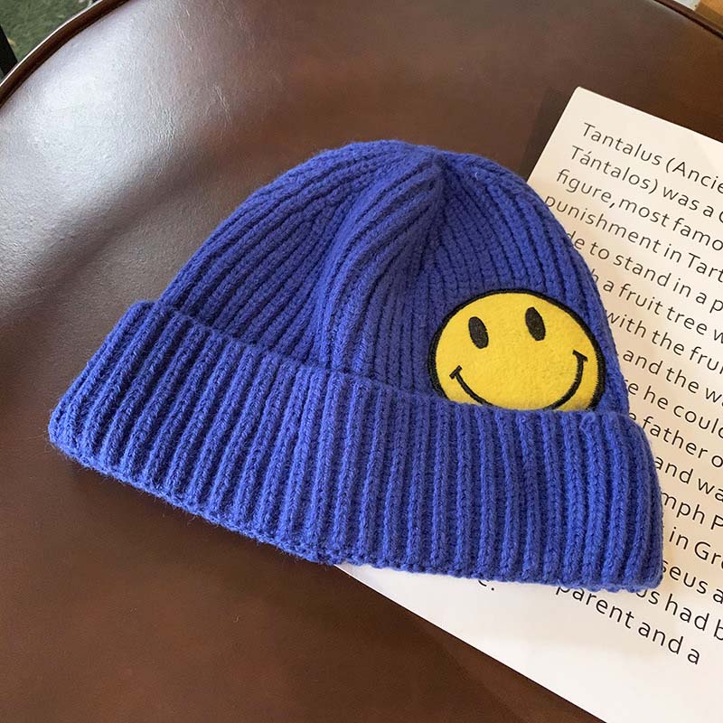 Candy Color Cute Smiley Knitted Hat